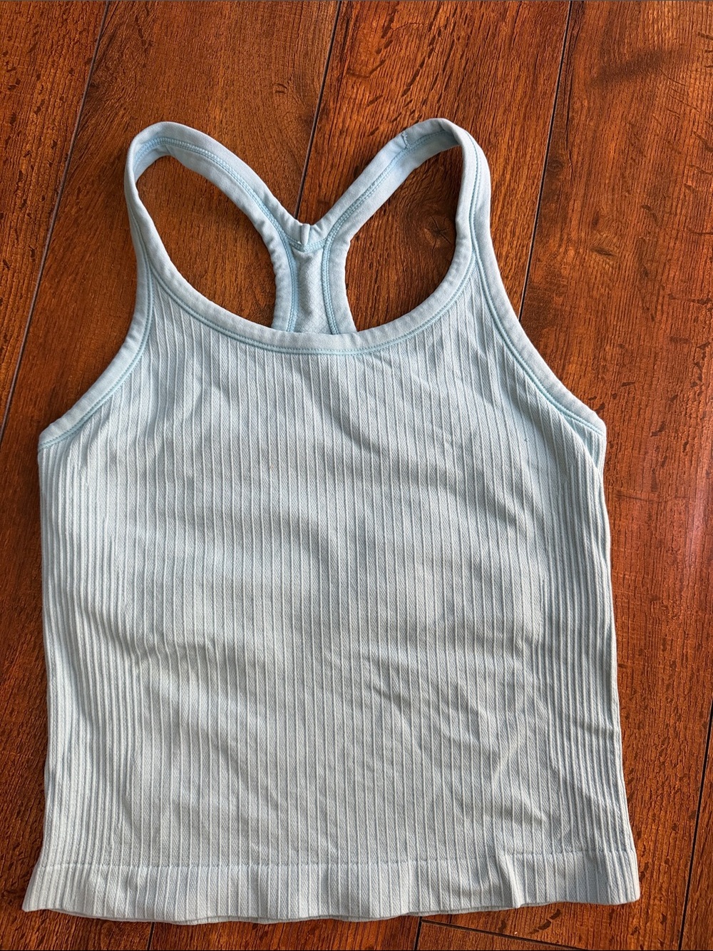 Amazon Light Blue Ribbed Racerback Tank